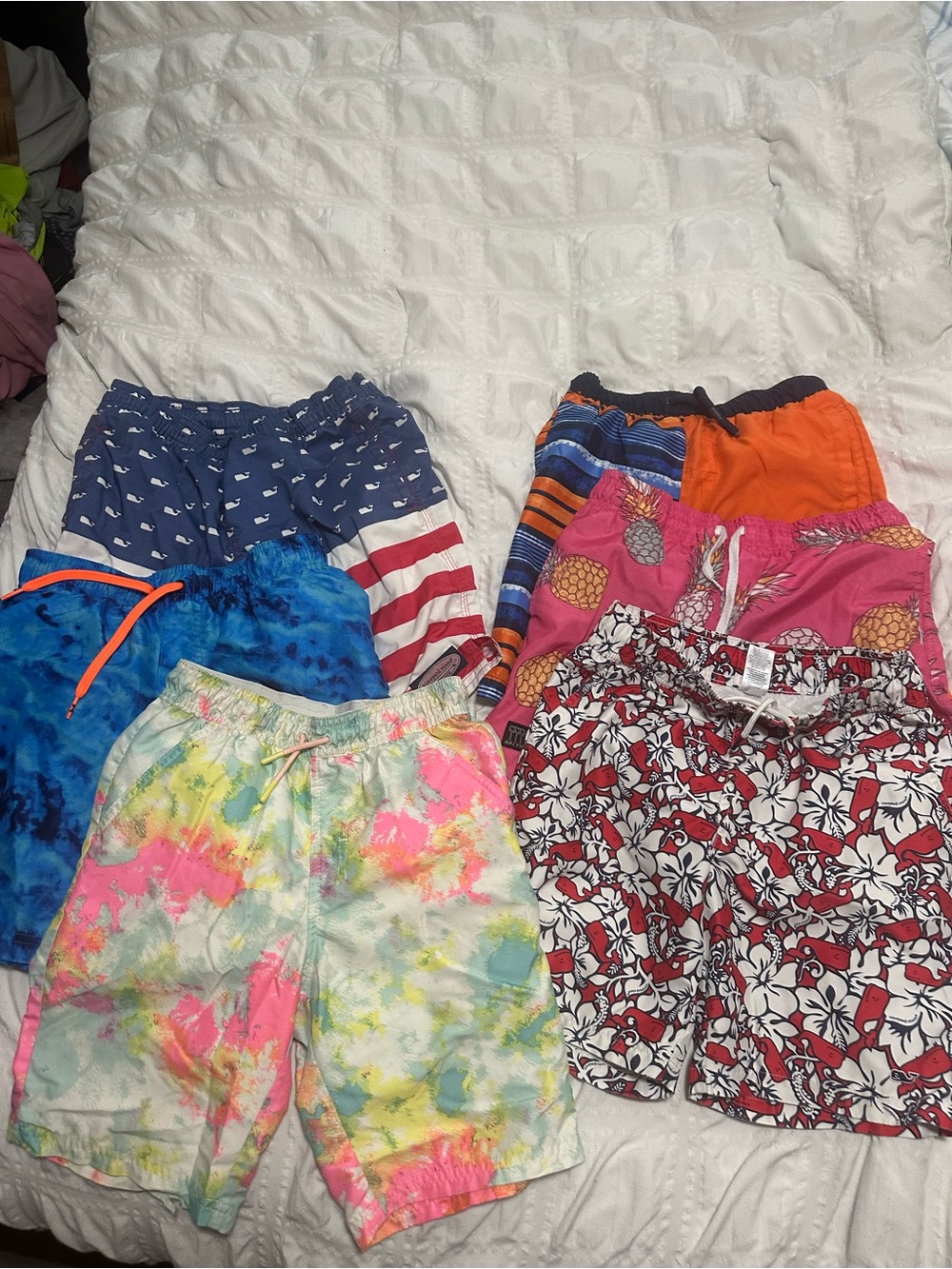 Vineyard Vines Kids Multi-Print Swim Shorts - Tie-Dye, Nautical & Pineapple